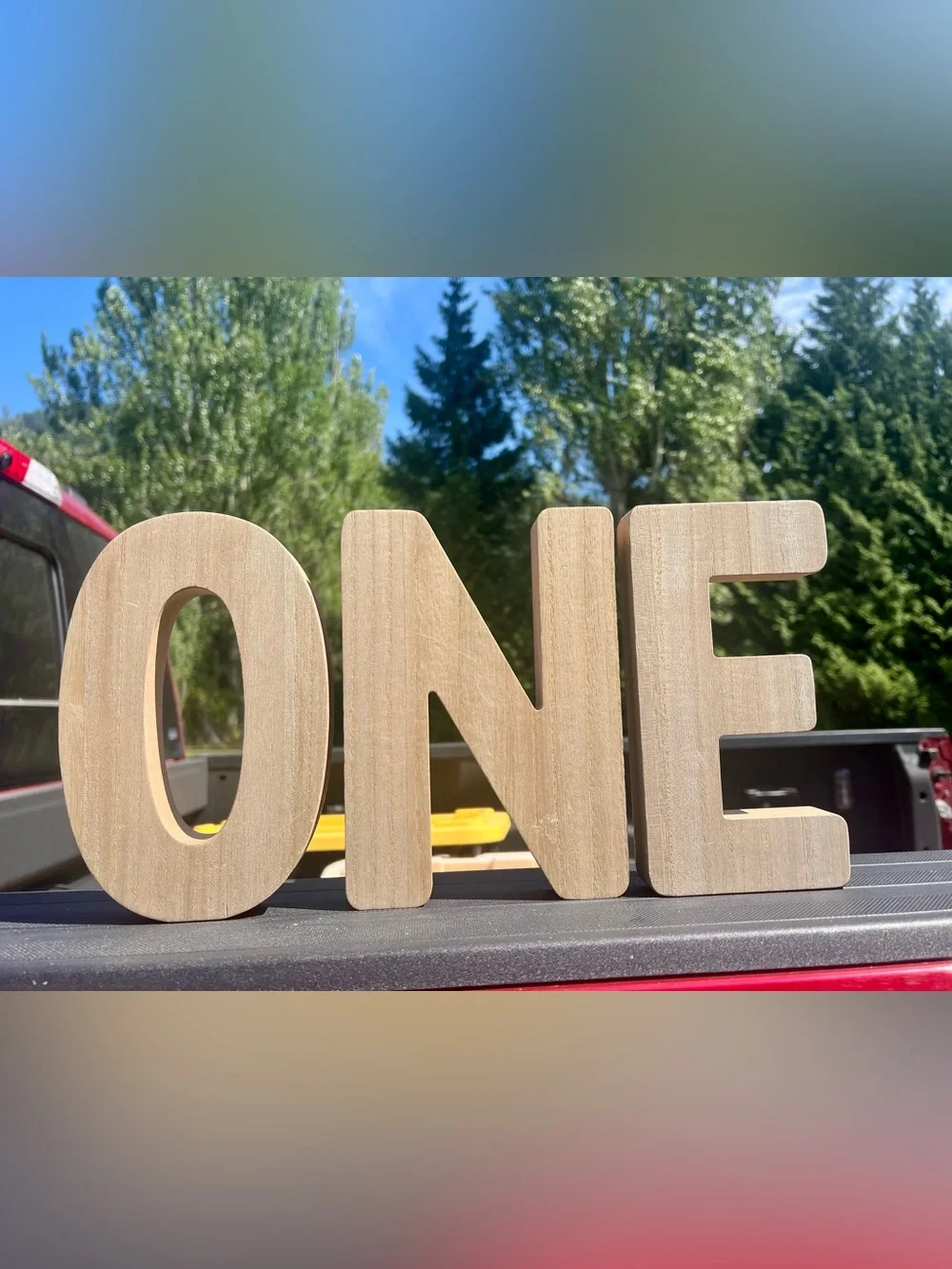 Wooden “ONE” Letters 8” First Birthday Party Decor Photo Prop
